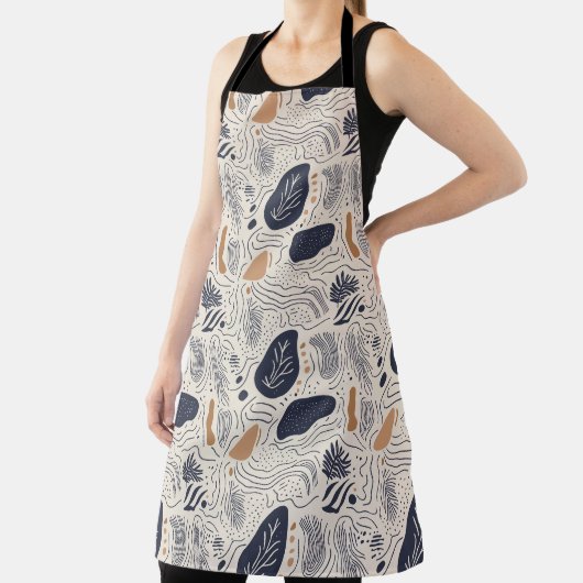 Mediterrane Abstracte Natuur All-Over Print Schort (Insitu)