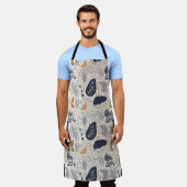 Mediterrane Abstracte Natuur All-Over Print Schort (Gedragen)