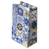 Mediterrane Amalfi Blue Tegels Citroen Dank u Klein Cadeauzakje (Achterkant Gekanteld)