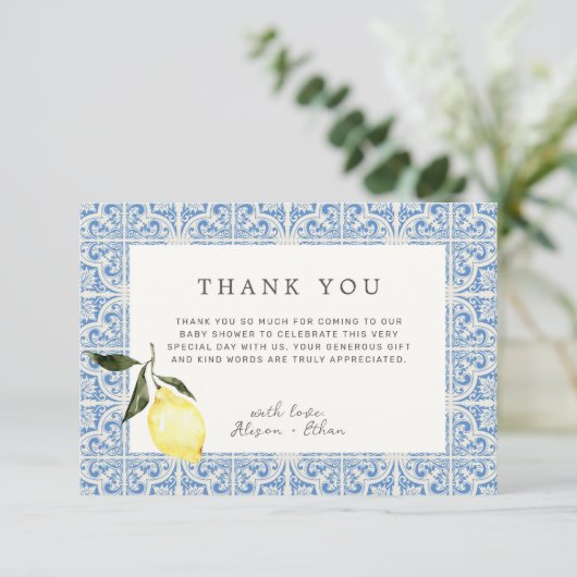 Mediterrane Amalfi kust Dank u Bedankkaart (Staand voorkant)