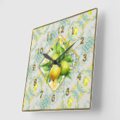 Mediterrane Amalfi Tegel Citroenen Muur Klok (Hoek)