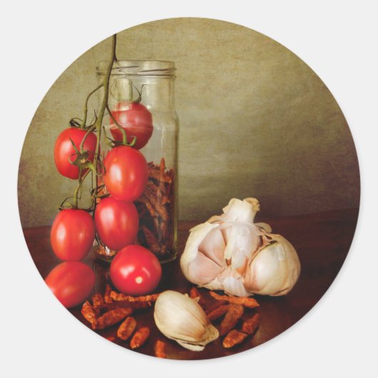  mediterrane aroma's ronde sticker (Voorkant)