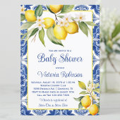 Mediterrane Azulejo Tegel Lemon Baby shower Kaart