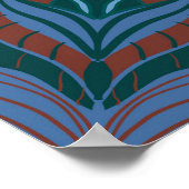 Mediterrane Azulejo Turquoise Bloem Poster (Hoek)
