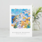 Mediterrane Bachelor Weekend Uitnodiging Kaart (Staand voorkant)