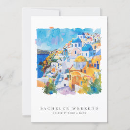 Mediterrane Bachelor Weekend Uitnodiging Kaart