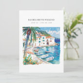 Mediterrane Bachelorette Weekend Uitnodiging (Staand voorkant)