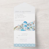 Mediterrane bestemming bruiloft all in one uitnodiging (Binnen)