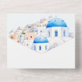 Mediterrane bestemming bruiloft all in one uitnodiging (Achterkant)