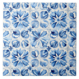 Mediterrane Blauw Sierlijk Tegeltje