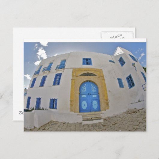 Mediterrane blauwe deur briefkaart (Voorkant / Achterkant)