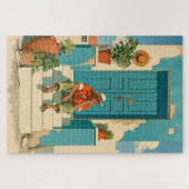 Mediterrane blauwe deur dagdroom legpuzzel (Horizontaal)