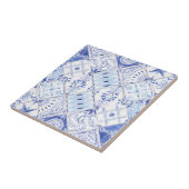 Mediterrane Blauwe Floral  Keuken Tegeltje (Zijkant)