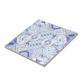 Mediterrane Blauwe Floral  Keukenkist Tegeltje (Zijkant)