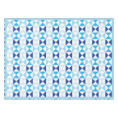 Mediterrane blauwe geometrische Tegels Tablecloth Tafelkleed (Voorkant (Horizontaal))