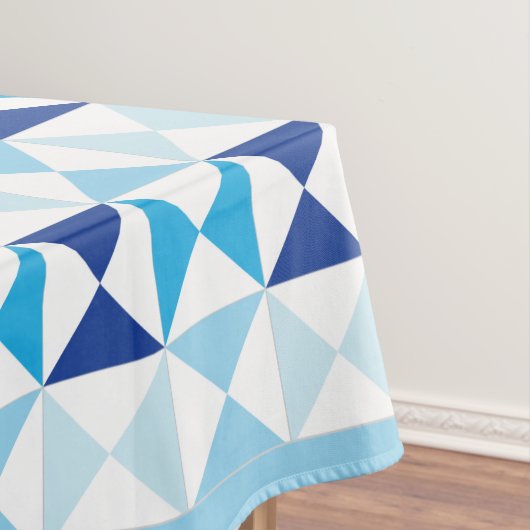 Mediterrane blauwe geometrische Tegels Tablecloth Tafelkleed (Voorbeeld)
