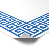 Mediterrane Blauwe Griekse Sleutelbruiloft Welkoms Poster (Hoek)