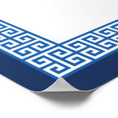 Mediterrane Blauwe Griekse Sleutelbruiloft Welkoms Poster (Hoek)