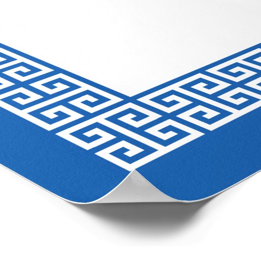 Mediterrane Blauwe Griekse Sleutelbruiloft Welkoms Poster (Hoek)