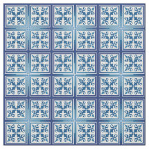 Mediterrane blauwe Marokkaanse Tegel katoen of lin