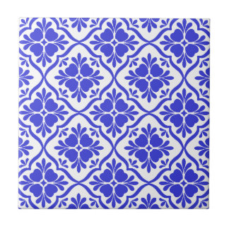 Mediterrane blauwe ornamenten vintage  tegeltje