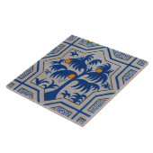 Mediterrane blauwe palmboom tegeltje (Zijkant)