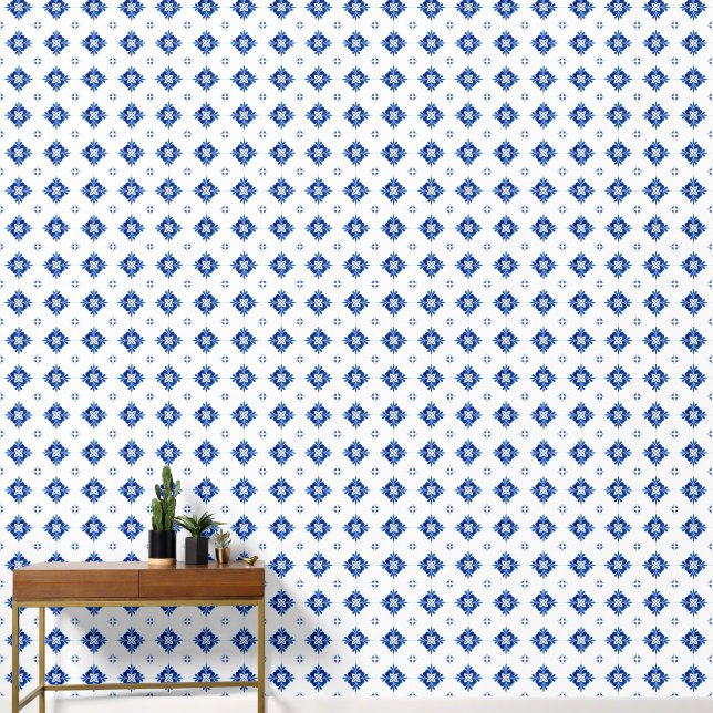 Mediterrane blauwe Tegel Behang (Hal)