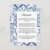 Mediterrane Blauwe Tegel Behuizing Kaart (Voorkant / Achterkant)