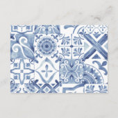 Mediterrane Blauwe Tegel Behuizing Kaart (Achterkant)