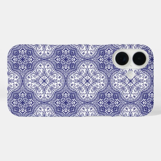 Mediterrane blauwe Tegel Case-Mate iPhone Case (Achterkant (horizontaal))