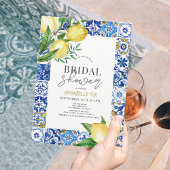 Mediterrane Blauwe Tegel Citrus Citrus Lemon Vrijg Kaart