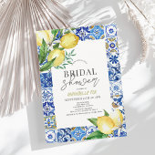 Mediterrane Blauwe Tegel Citrus Citrus Lemon Vrijg Kaart