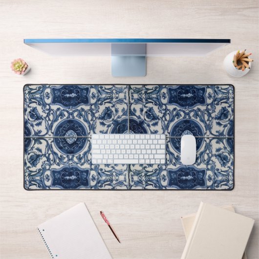 Mediterrane Blauwe Tegel Desk Mat Azulejo Home (Kantoor 1)