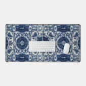 Mediterrane Blauwe Tegel Desk Mat Azulejo Home (Keyboard & Muis)