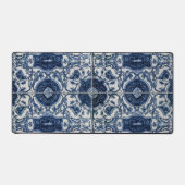 Mediterrane Blauwe Tegel Desk Mat Azulejo Home (Voorkant)