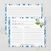 Mediterrane Blauwe Tegel Griekenland Ontvangt Kaar (Voorkant / Achterkant)