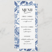 Mediterrane Blauwe Tegel Menu (Voorkant / Achterkant)