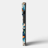 Mediterrane Blauwe Tegel met Bloempatroon Case-Mate iPhone Case (Achterkant / Links)