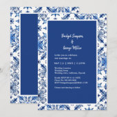 Mediterrane Blauwe Tegel Patroon Kaart (Voorkant / Achterkant)