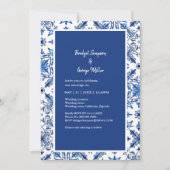 Mediterrane Blauwe Tegel Patroon Kaart (Voorkant)