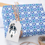 Mediterrane blauwe Tegel — Verpakkingspapier Cadeaupapier<br><div class="desc">Mediterrane blauwe Tegel Wrapping Paper is altijd mooi! Dit artikel komt overeen met onze Mediterrane Blauwe Tegel Vrijgezellenfeest en bruiloft uitnodigingen</div>