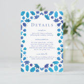 Mediterrane Blauwe Tegels Weddenschap Details Informatiekaartje (Staand voorkant)