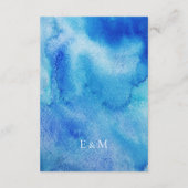 Mediterrane Blauwe Tegels Weddenschap Details Informatiekaartje (Achterkant)