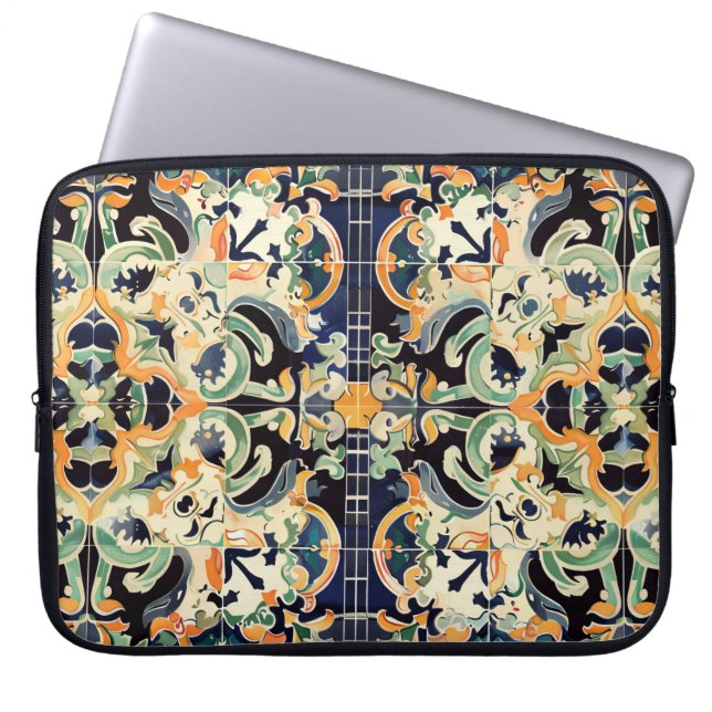 mediterrane bloei laptop sleeve (Voorkant)