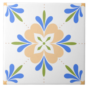 mediterrane bloem tegeltje