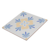 Mediterrane Bloem Zalm & Blauw Tegeltje (Zijkant)