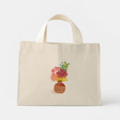 Mediterrane Bloemenvaas Mini Tote Bag (Achterkant)