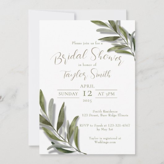 Mediterrane Boho Chic minimale uitnodiging (Voorkant)