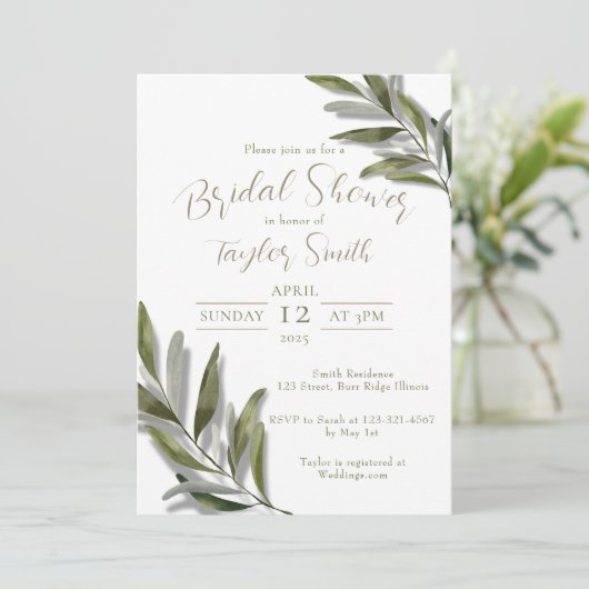 Mediterrane Boho Chic minimale uitnodiging (Staand voorkant)