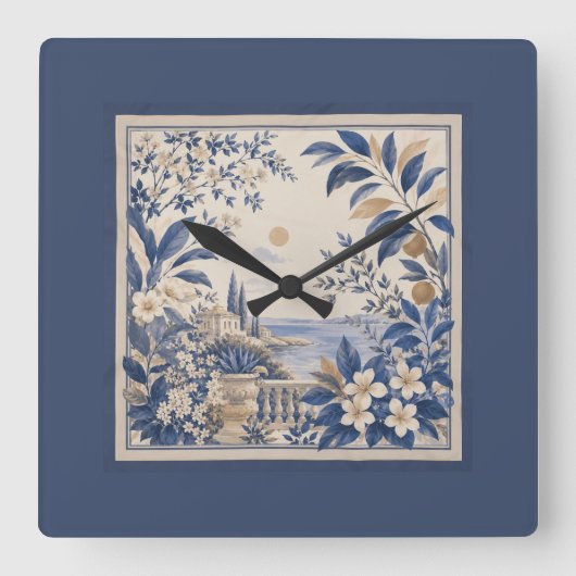 Mediterrane botanische wandklok (Voorkant)